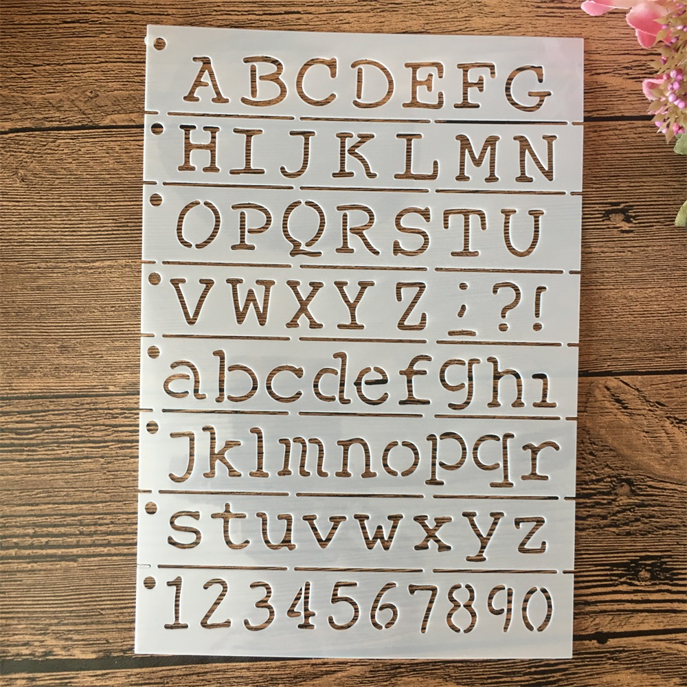 Photography Font - A5 21 センチメートルアルファベット文字階層化ステンシル絵画スクラップブック着色エンボスアルバム装飾テンプレート
