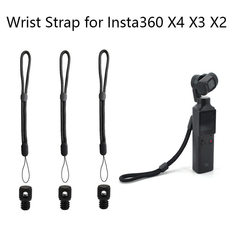 Camera Wrist Strap - Insta360 X5 X4 X3 X2用ハンドリストストラップ、紛失防止ランヤードロープストラップ、1/4ネジコネクターマウントホルダークリップ付きハンドロープ