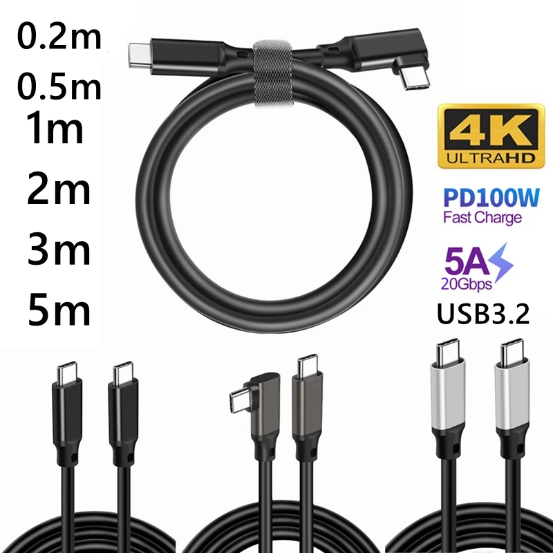 Photography Date - USBタイプC充電コード,急速充電ケーブル,日付,90度角度,pd,4k,20gbps,5m,xiaomi,huawei,macbook,ipad,usb3.2