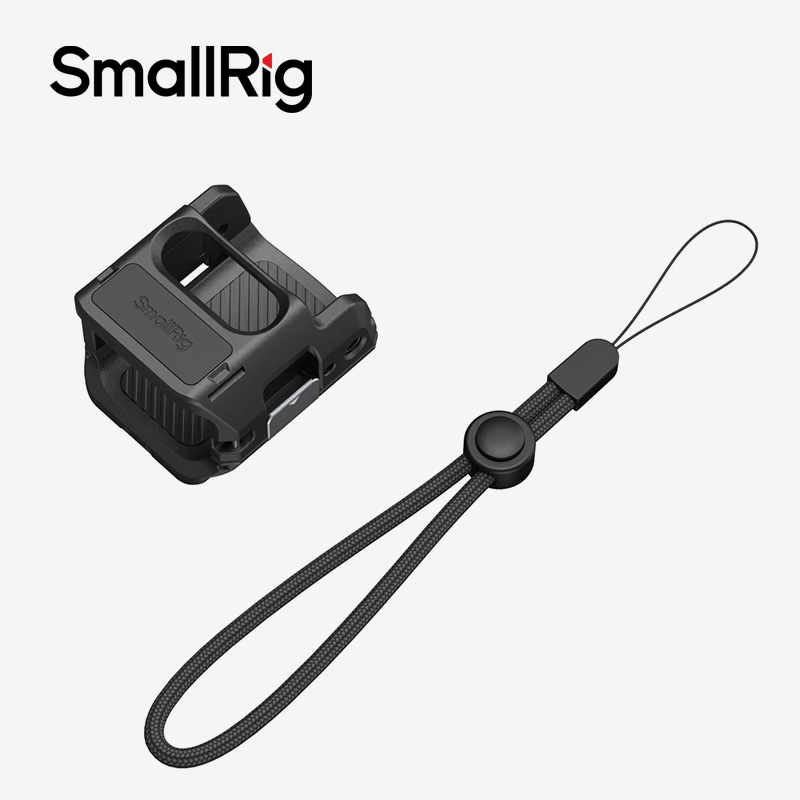 Camera Wrist Strap - SmallRig DJI Osmo Pocket 3用ケージ、リストストラップ付き、わずか52g、折りたたみ式GoProマウントインターフェース（オリジナルGoProベース用）-5072