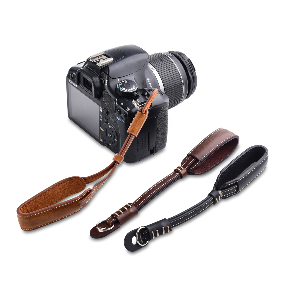 Photography Icon - カメラ革ハンドグリップ金属リングリストストラップキヤノン EOS R100 R50 200D 5D