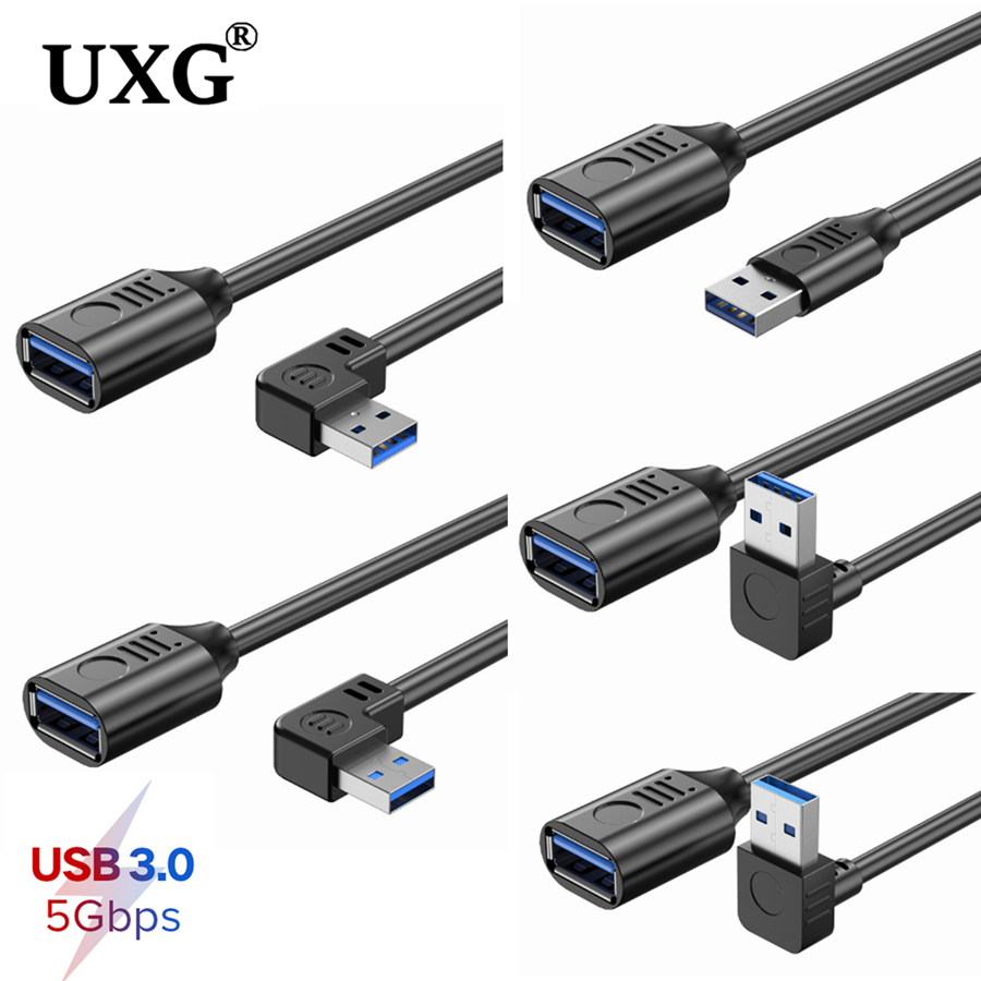 Photography Date - USB 3.0オス-メスアダプタケーブル,充電コード,90度延長,5gbps,USB 3.0,右,左,上,下の角度