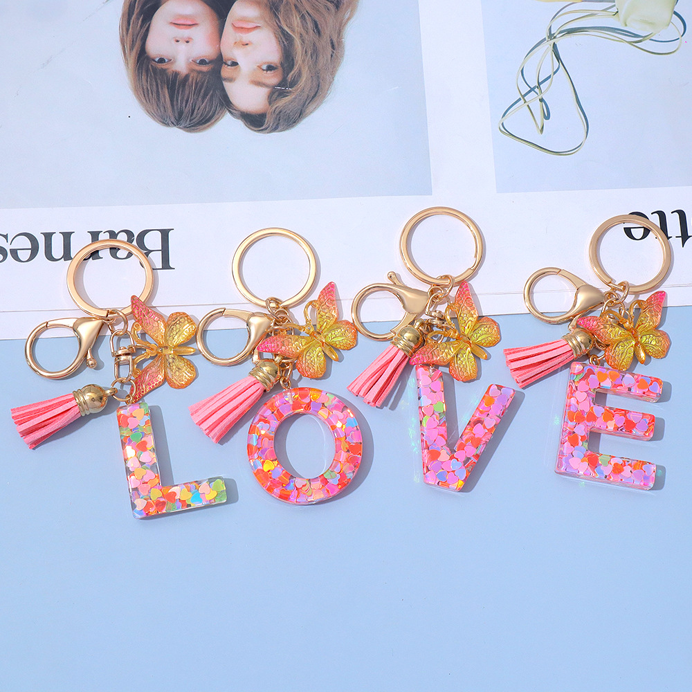 ファッション A-Z 文字アクリルキーホルダー女性のためのピ - Photography Font のレビューと価格