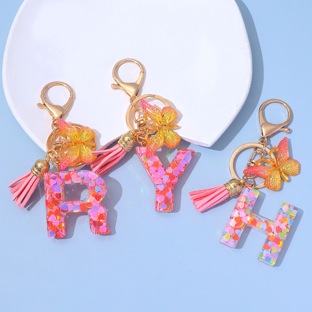 ファッション A-Z 文字アクリルキーホルダー女性のためのピ - Photography Font のレビューと価格