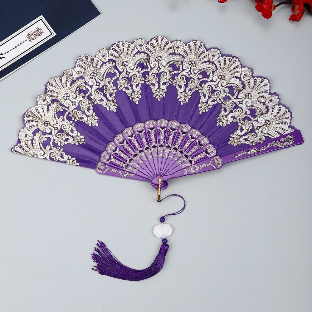 刺繍入り折りたたみ扇子 ホットスタンピング 多色 中国風ウェ - Photography Of A Man のレビューと価格