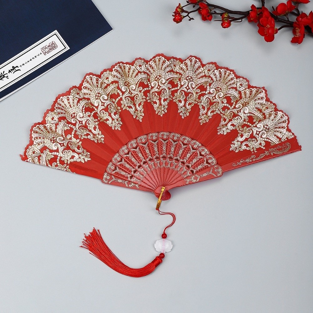 刺繍入り折りたたみ扇子 ホットスタンピング 多色 中国風ウェ - Photography Of A Man のレビューと価格