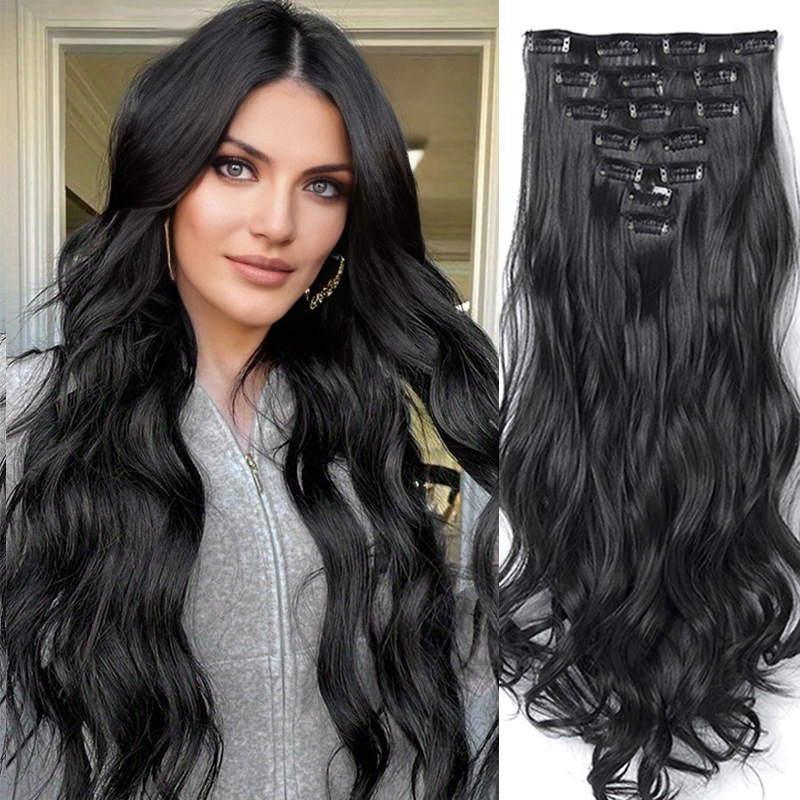20インチのロングウェーブヘアエクステンション、天然合成ヘア - Photography Date のレビューと価格