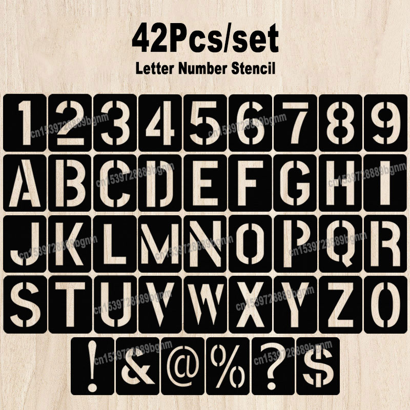 42 個セット再利用可能なプラスチック中空アルファベット文字 - Photography Font のレビューと価格