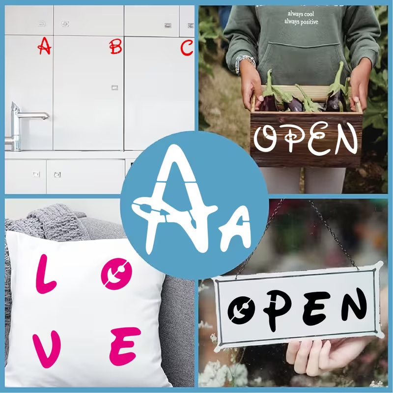 26個 2.95x2.95インチ アルファベットステンシルセ - Photography Font のレビューと価格