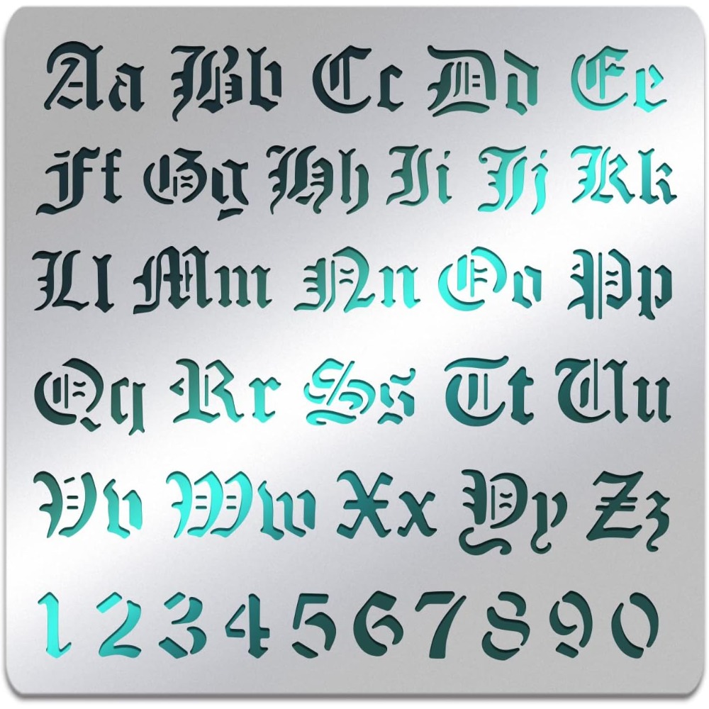 ゴシックマットメタルレター鉛筆、アルファベット番号、塗装用ス - Photography Font のレビューと価格