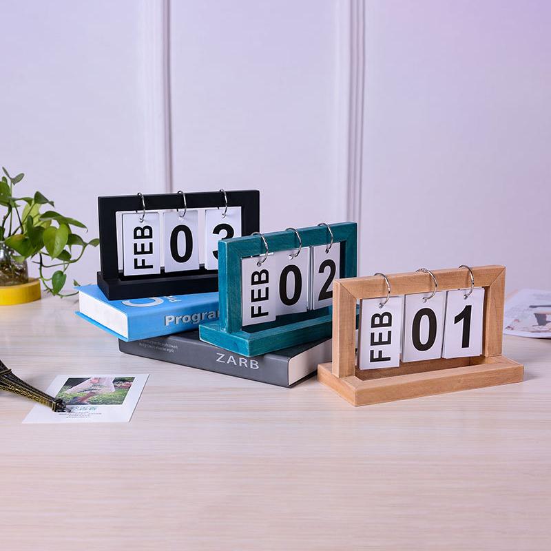 木製永久カレンダー フリップ式月日表示 デスクトップスケジュ - Photography Date のレビューと価格
