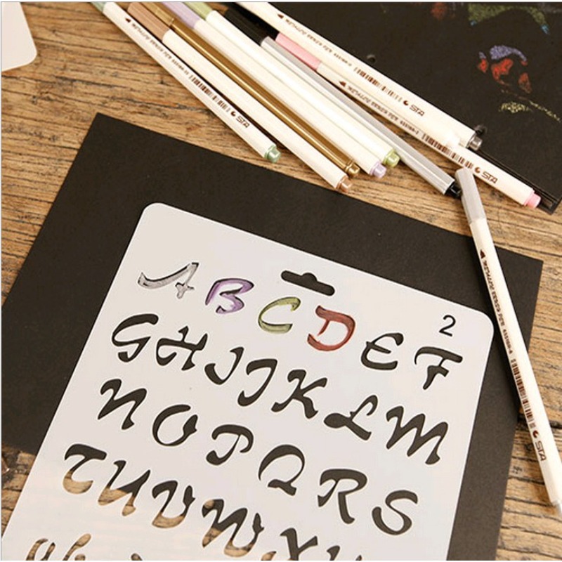 1pc A4 アルファベット文字階層化ステンシル絵画スクラッ - Photography Font のレビューと価格