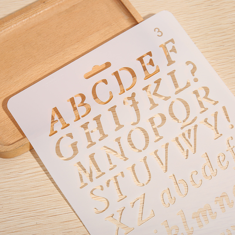 1pc A4 アルファベット文字階層化ステンシル絵画スクラッ - Photography Font のレビューと価格