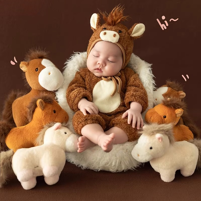 新生児写真撮影小道具 かわいい 2026 馬年 ブラウンテー - Photography Year のレビューと価格