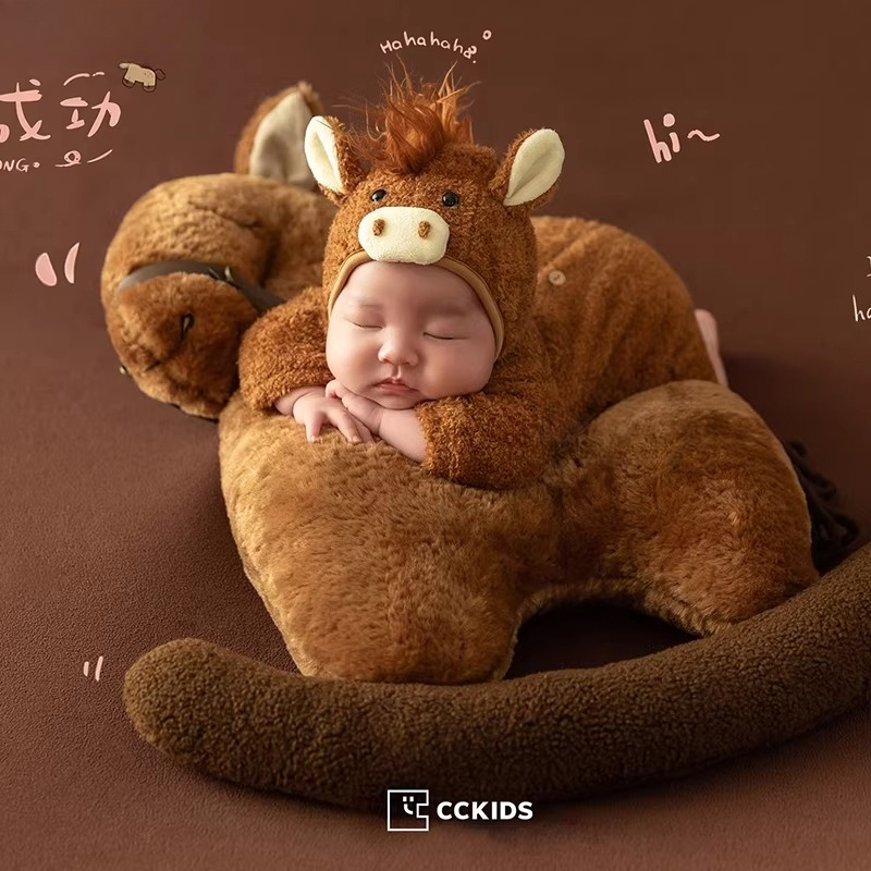 新生児写真撮影小道具 かわいい 2026 馬年 ブラウンテー - Photography Year のレビューと価格
