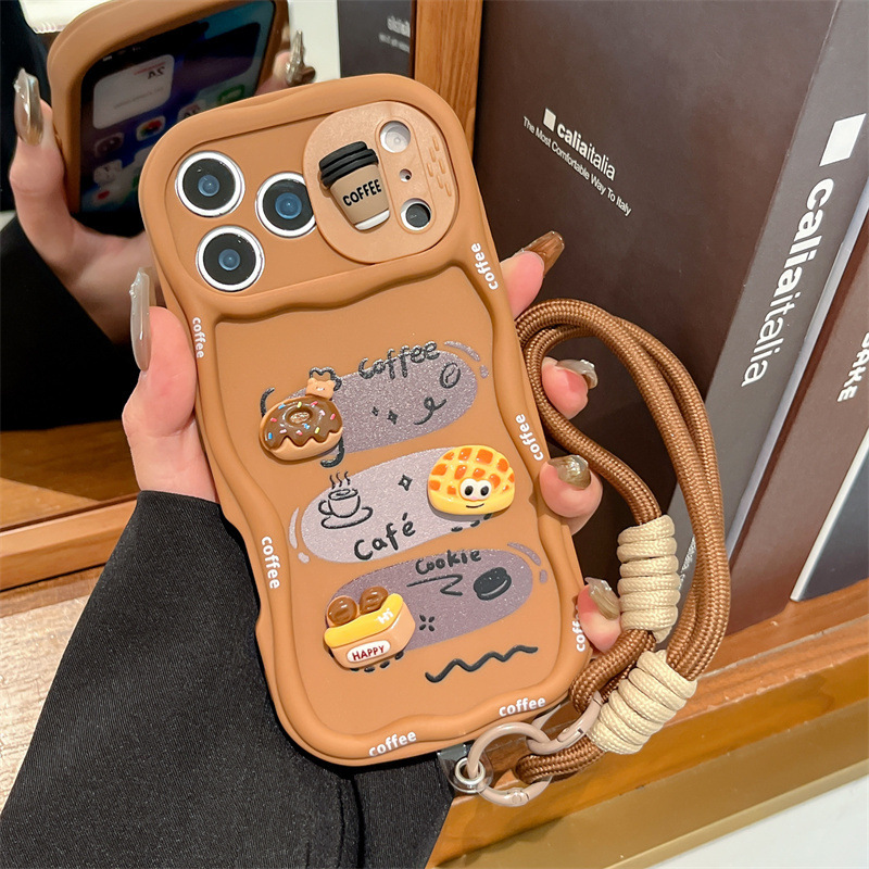 3D漫画パン型リストストラップ付きウェーブ型スマホケース i - Camera Wrist Strap のレビューと価格