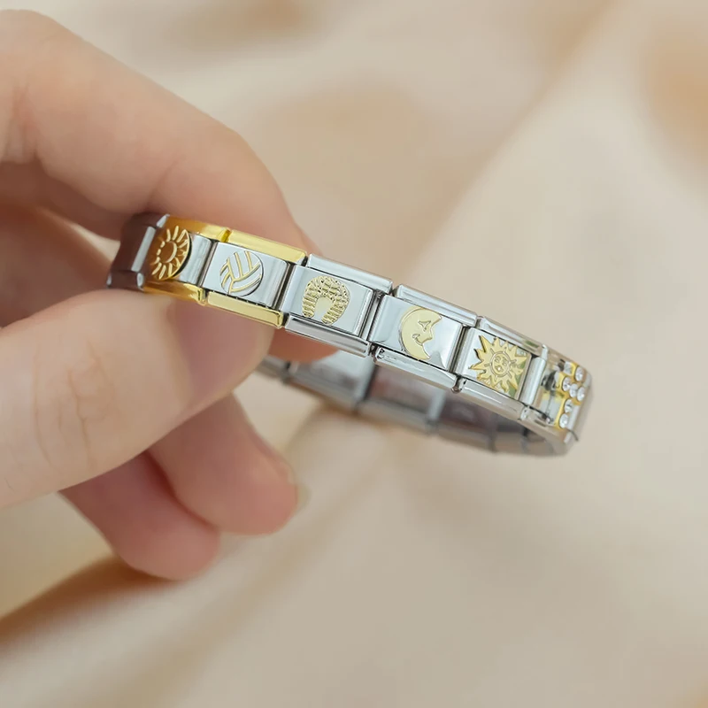 Hapiship-ステンレス鋼のチャームリンク,象,太陽,十 - Photography Date のレビューと価格
